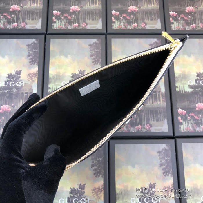 GUCCI古馳 2019新款 Zumi系列 粒面皮革 互扣式G馬銜扣 拉鏈 女款手拿包 570728 米白  ydgq3275